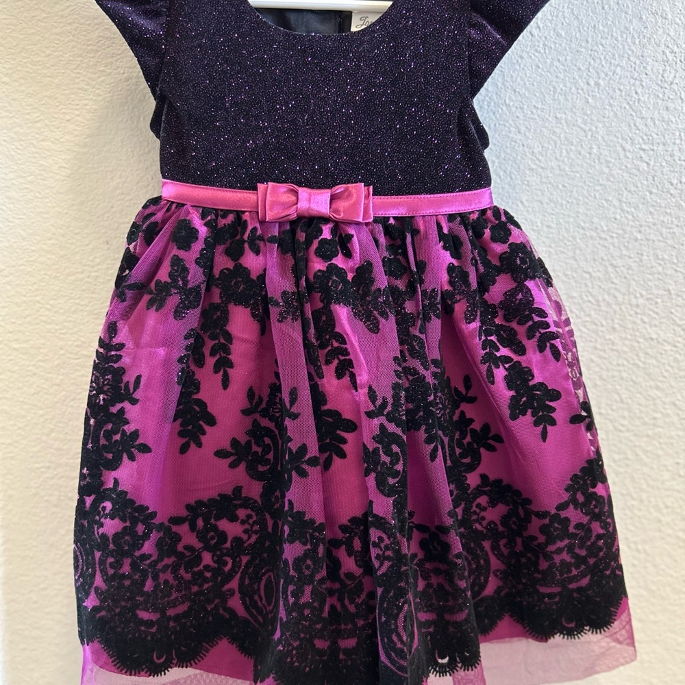 Toddler Girl Purple and Black Dress